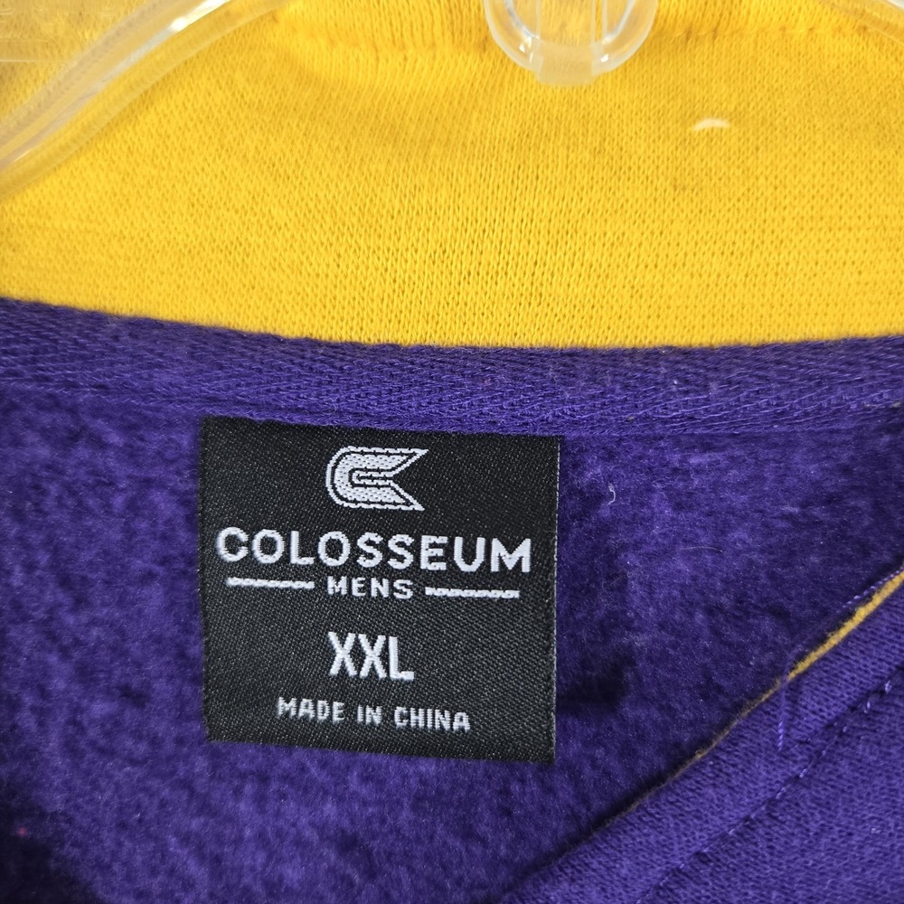 East Carolina ECU Quarter Zip Pullover Shirt Sweatshirt Men 2XL Purple Pirates - Picture 9 of 10